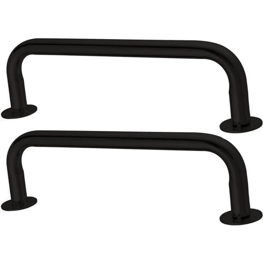 Kit 2 Suportes Cabides Closet Cabideiros 73cm de Teto Tubos Araras Masutti Organizadores Curvados Pretos