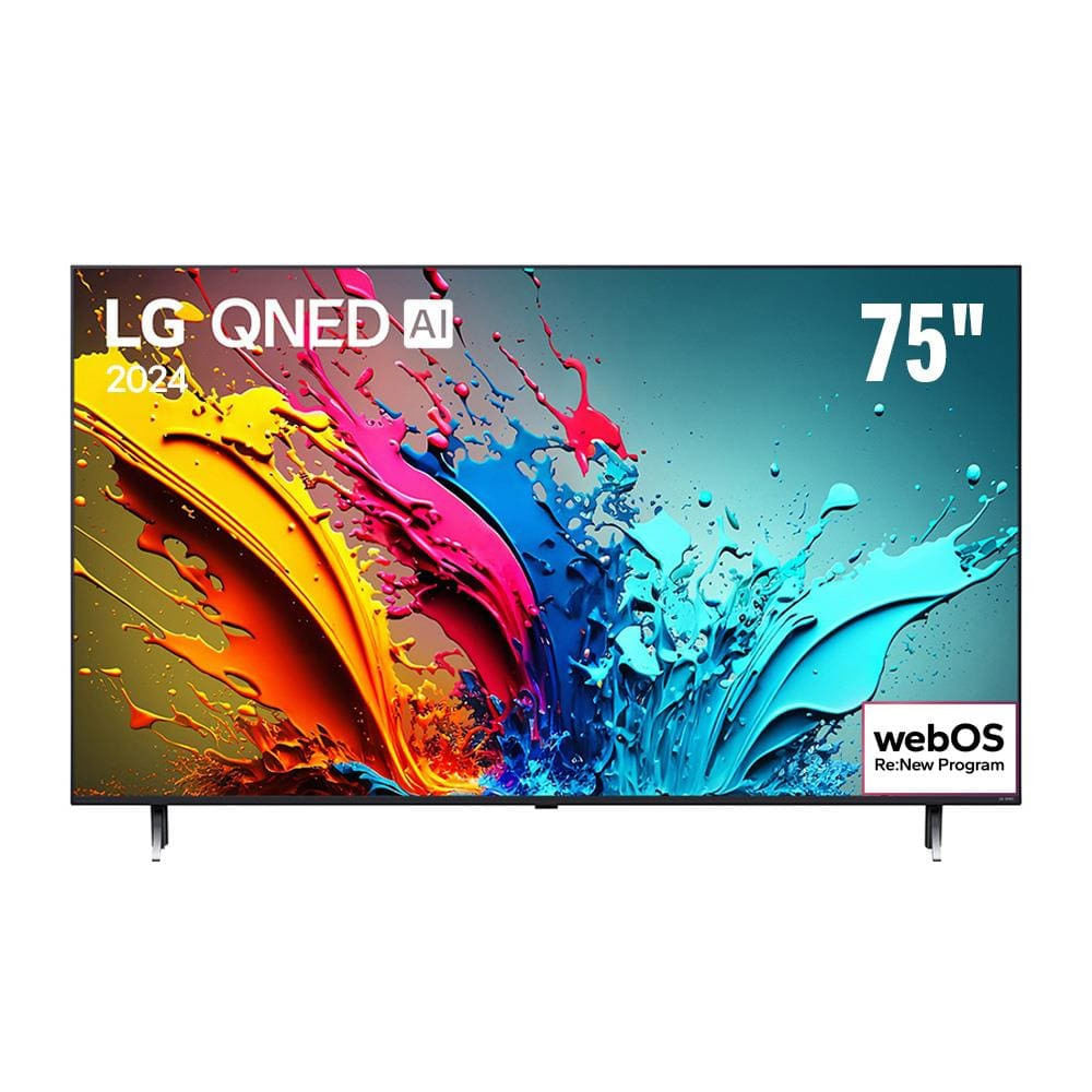 Smart TV 4K 75 LG QNED 75QNED85T com processador A8 AI, 120Hz, Quantum Dot, Nanocell, Local Dimming