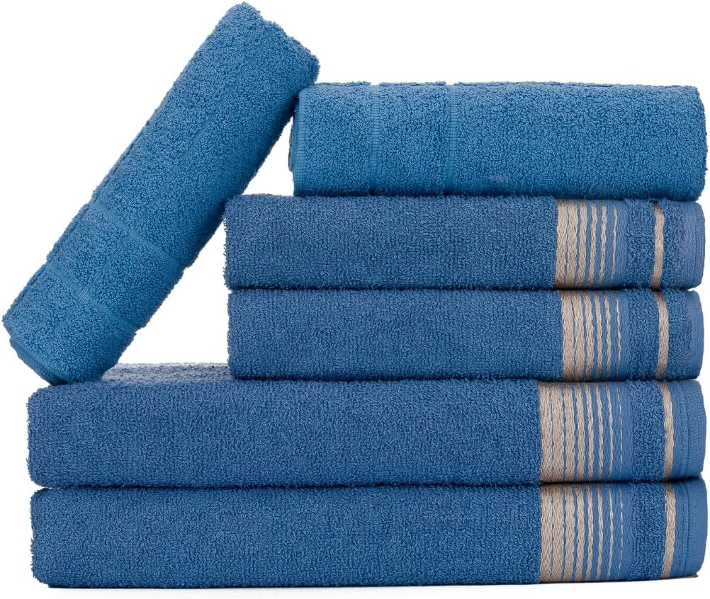 Jogo de Toalhas Luxury Soft Beka 360 g/m² 2 Banho + 2 Rosto + 2 Piso Luxo Azul