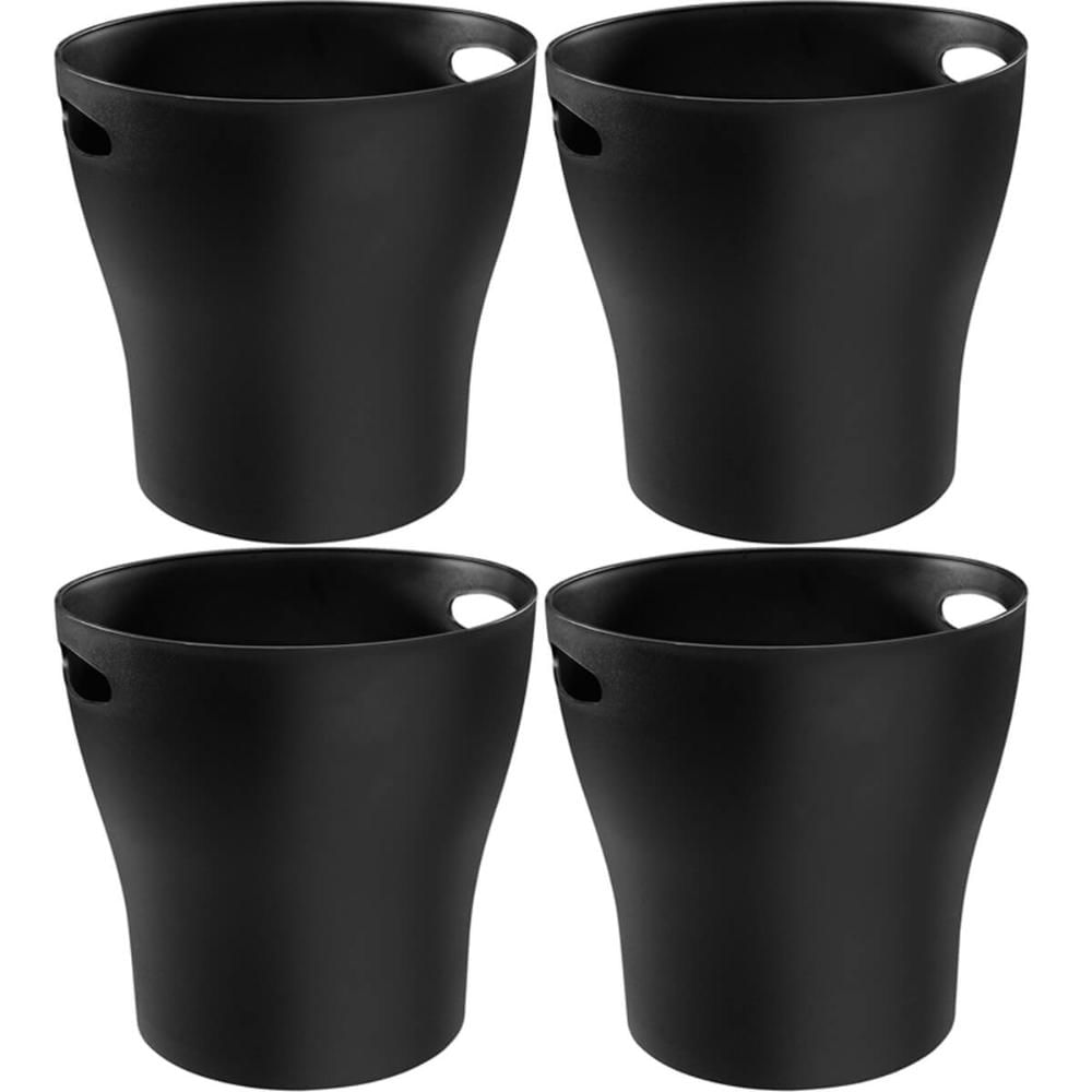 4 Baldes de Gelo Plásticos 7L para Cerveja Vinho Garrafa Champanheiras Pretas com Alças