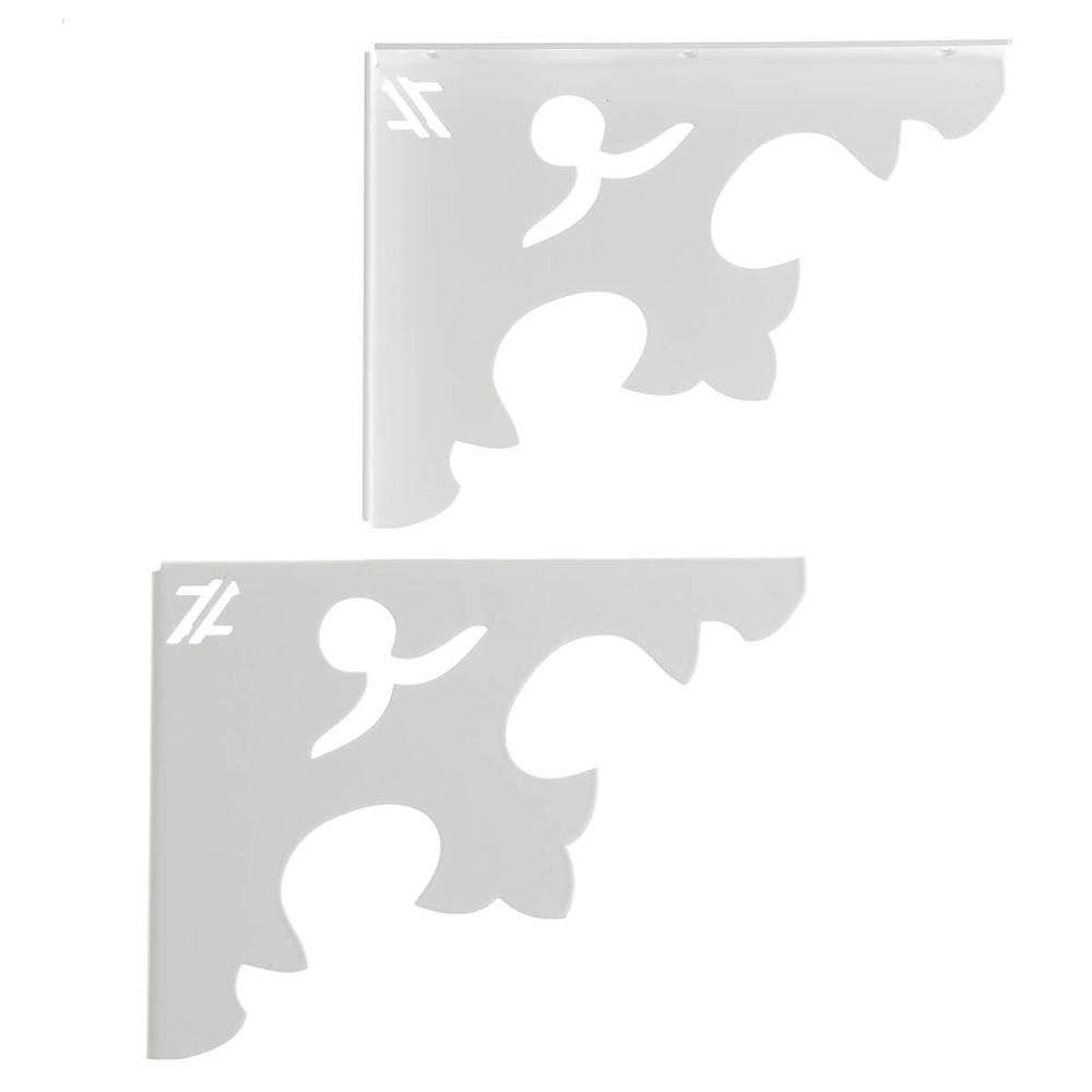 Par de Mãos Francesas Arabesco 20cm Abstrato Pontudo Branco Aço Zarg