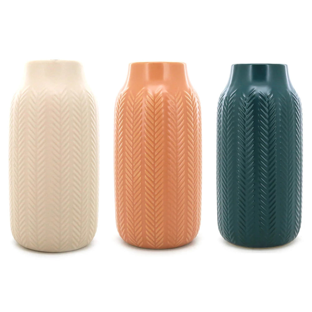 Vaso de Cerâmica Cazza Caiapó 18,5cm - Cores Sortidas