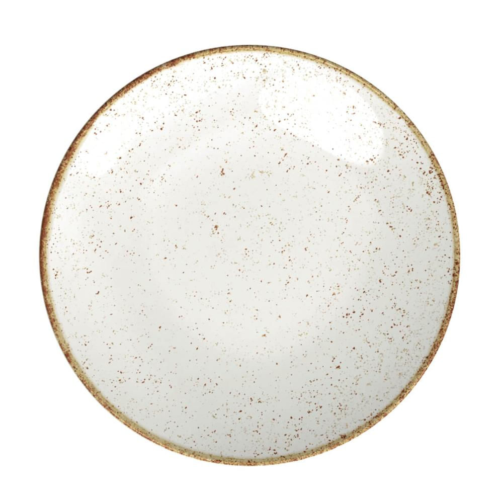 Prato Sobremesa Tramontina Rústico Marrom em Porcelana Decorada 21cm Mesa Posta