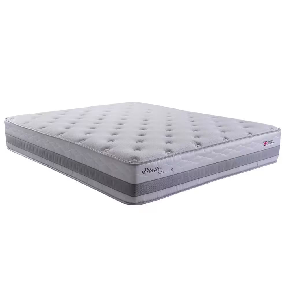 Colchão Queen Size Herval Vitalle com Molas Maxspring Cinza