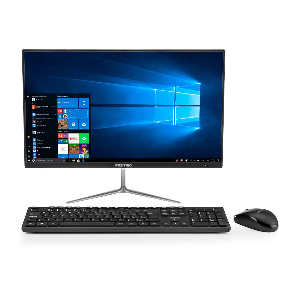 Computador Positivo All in One Dual Core 4GB 500GB Tela Full HD 21.5 Windows 10 Union C4500A-21