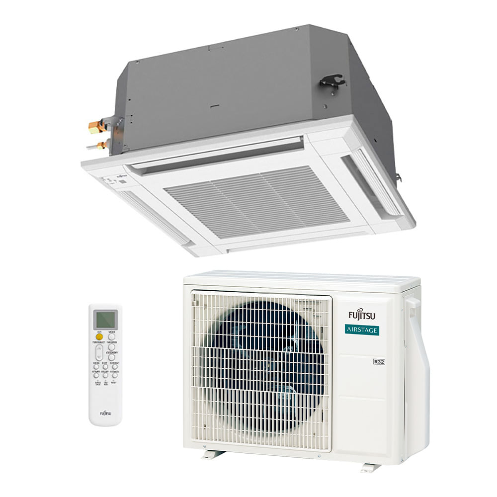 Ar Condicionado Split Cassete 4 Vias - Inverter R-32 - Fujitsu Airstage - 18.000 BTUs - Quente/Frio - 220V Monofásico