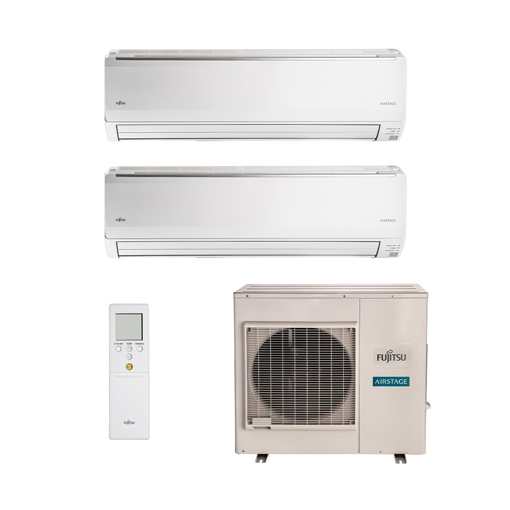 Ar Condicionado Multi Split Inverter Fujitsu Airstage 36.000 BTUs (2 Evap 24.000) Quente/Frio 220V Monofásico