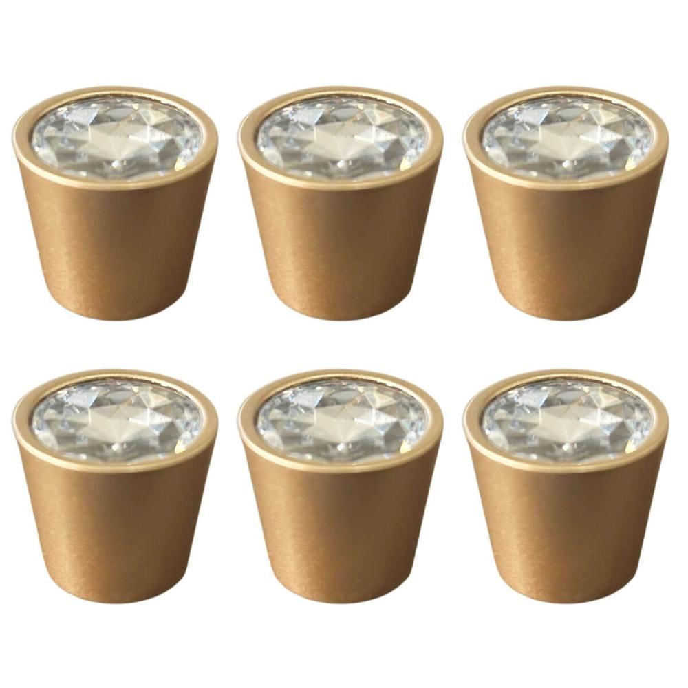 6 Puxadores Ponto para Móveis Dourado Trend Torralba Armários Gavetas Bancadas