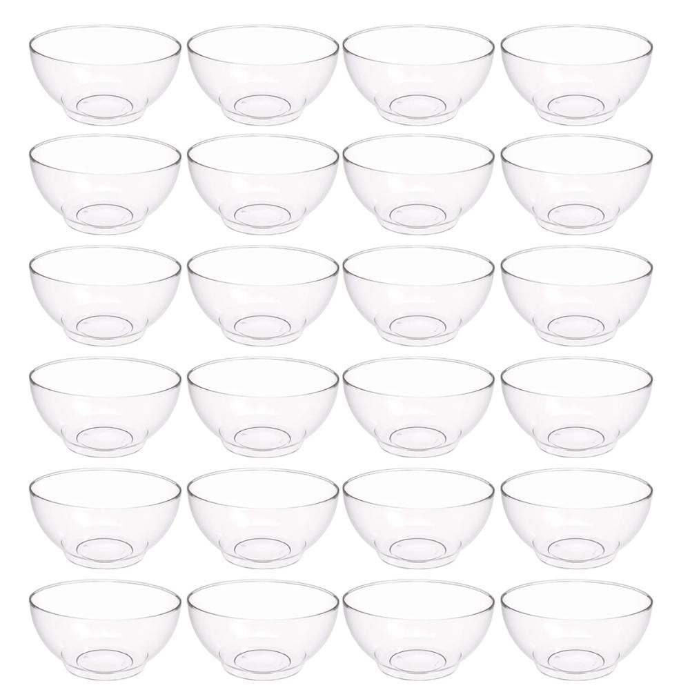 Kit 24 Tigelas Saladeiras Grande Redonda 3,1L Transparente Servir Salada Sobremesa Crippa