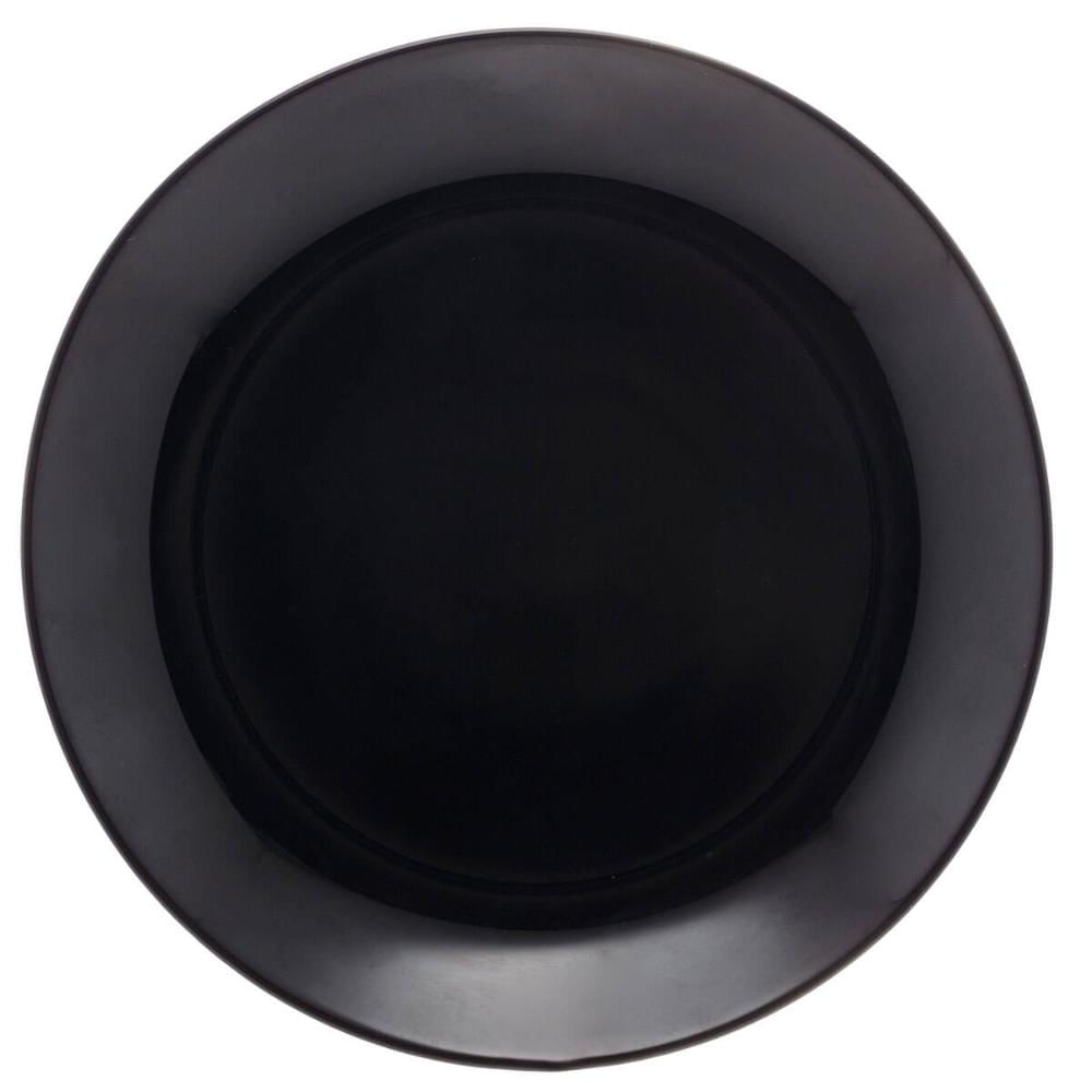 Prato para Sobremesa de Vidro Opalino 19cm Lyor Diwali Black Mesa Posta Servir Doces e Lanches