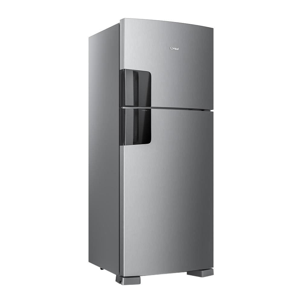 Geladeira Consul Frost Free CRM50LK Duplex Inox com Função Turbo, Iluminação em LED e Filtro Antiodor