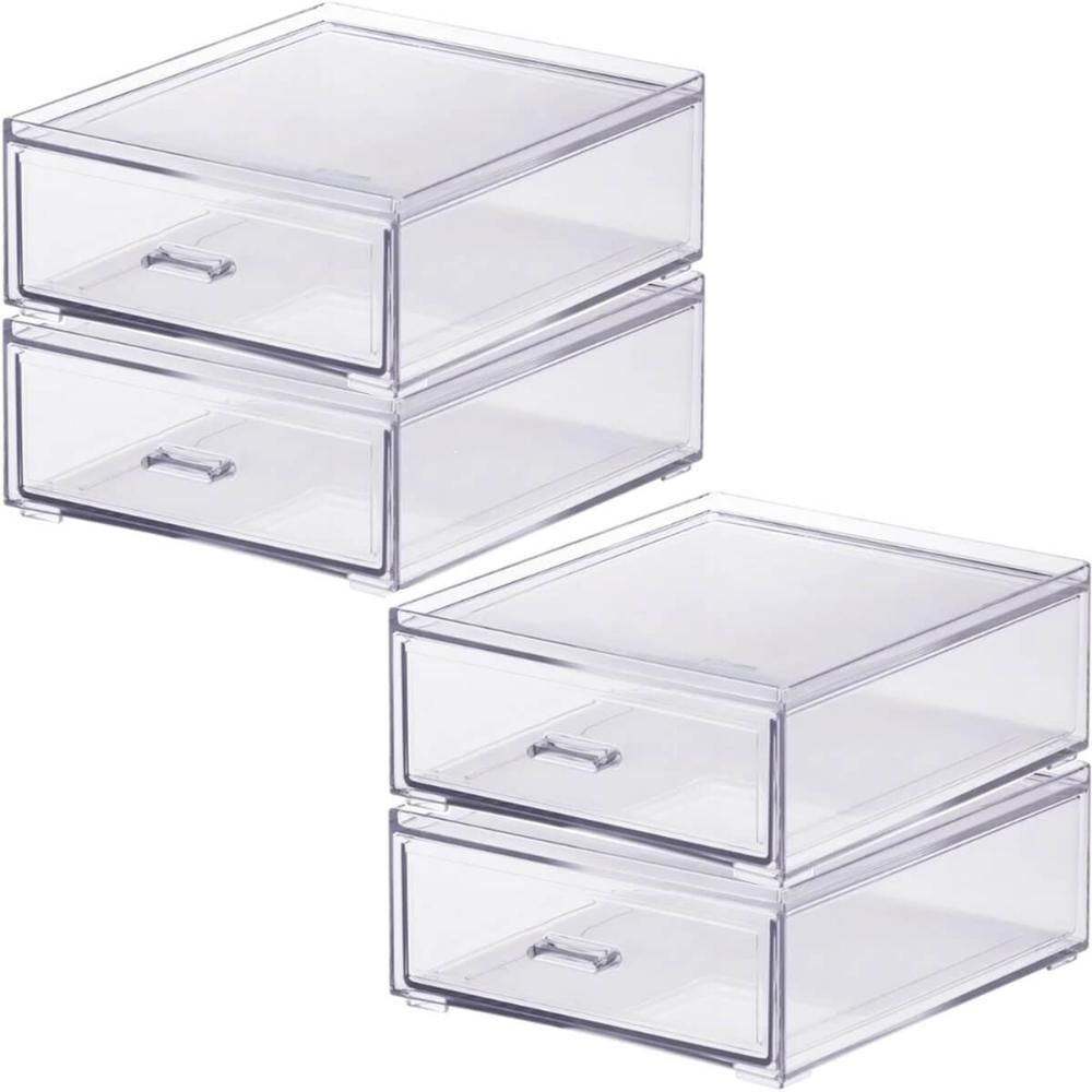 Kit 2 Gavetas Organizadoras Dupla Acrílico Porta Joias Esmaltes Maquiagens Cinquetti