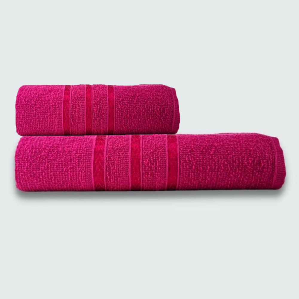 Jogo de Banho 2 Peças Coleção Verona Luxo Beka 100% Algodão Rosa