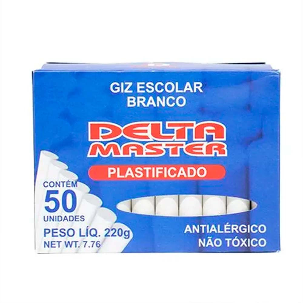 Giz Escolar Branco 50 unidades Delta Master