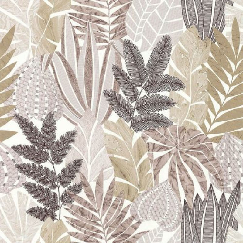 Papel de Parede Sejours Et Chambres 2 Folhagem Bege 51221207