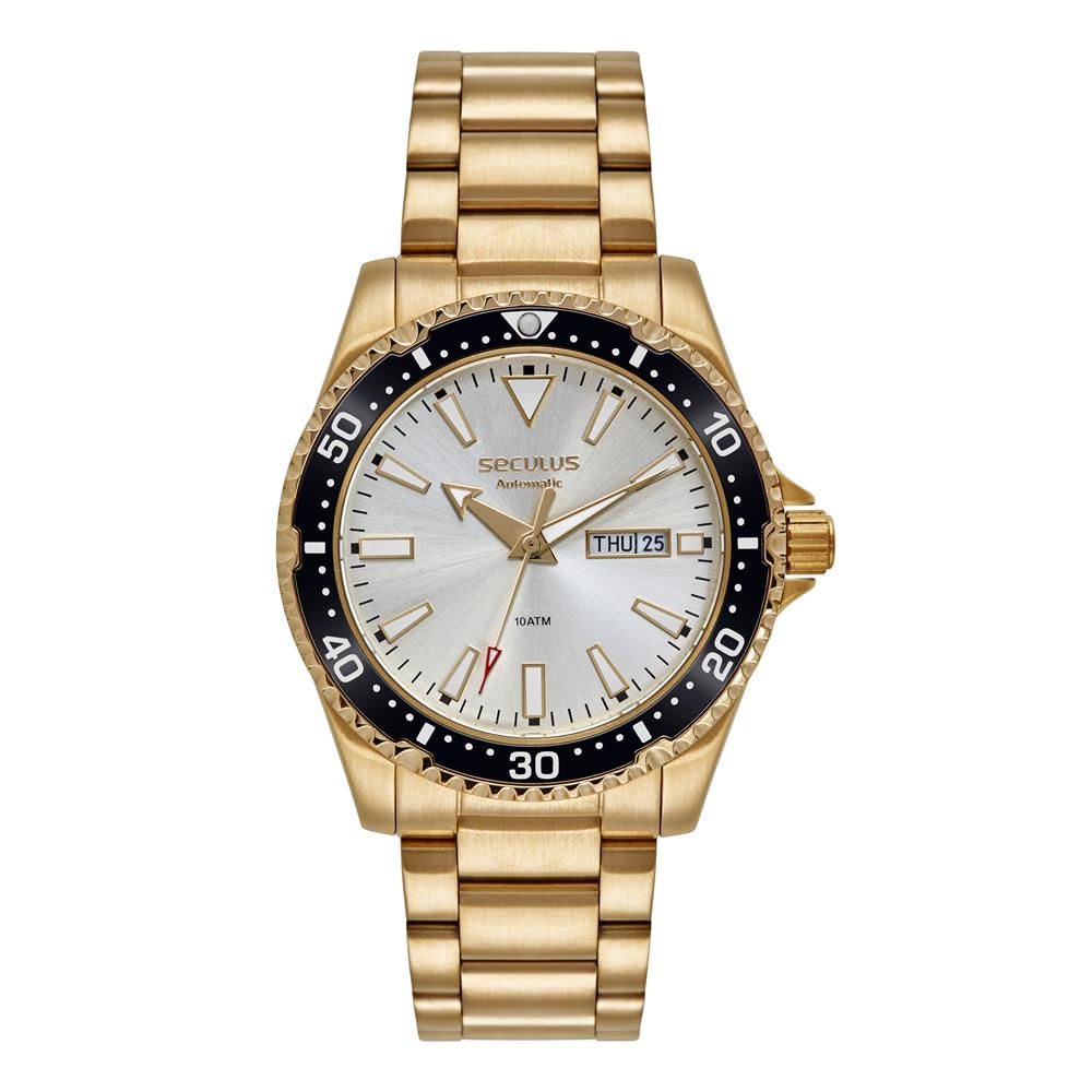Relógio Seculus Masculino Ref: 44237gpsvda3 Automático Dourado