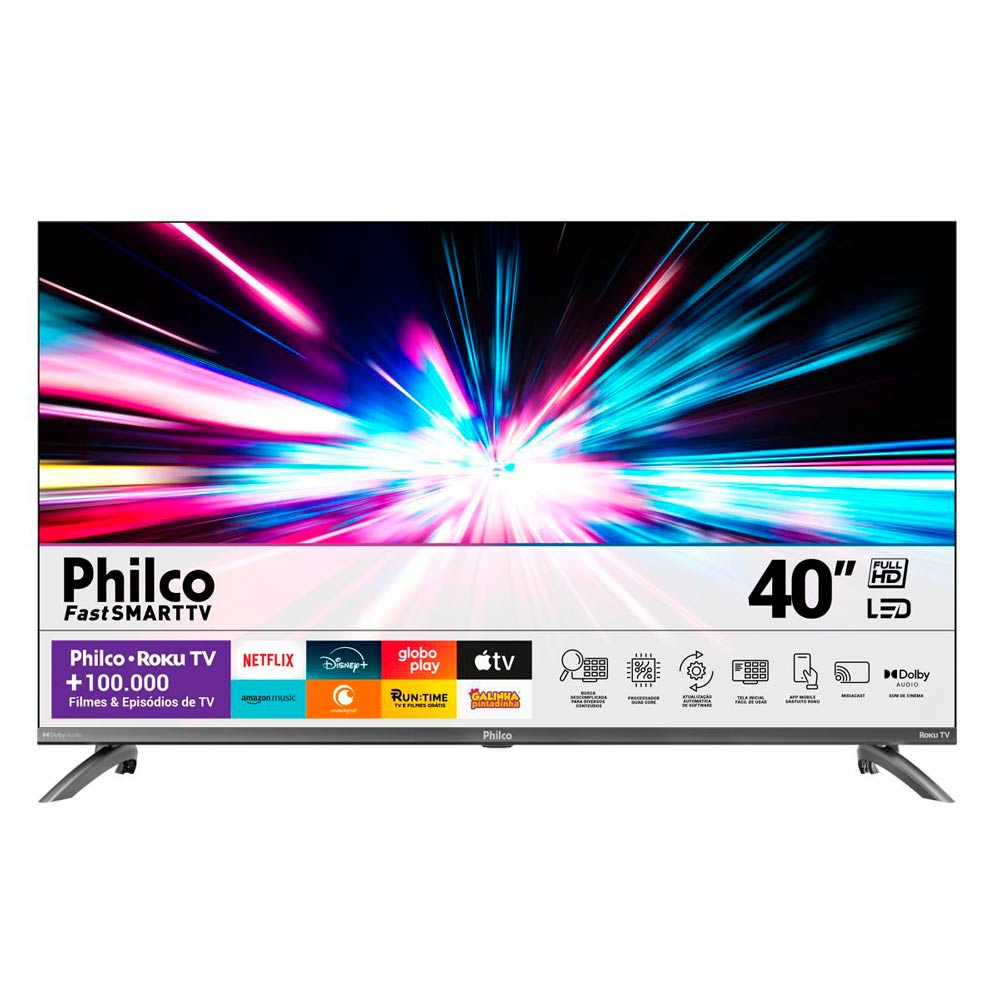 TV LED 40 PHILCO PTV40M9GR2CGB SMART ROKU DOLBY AUDIo