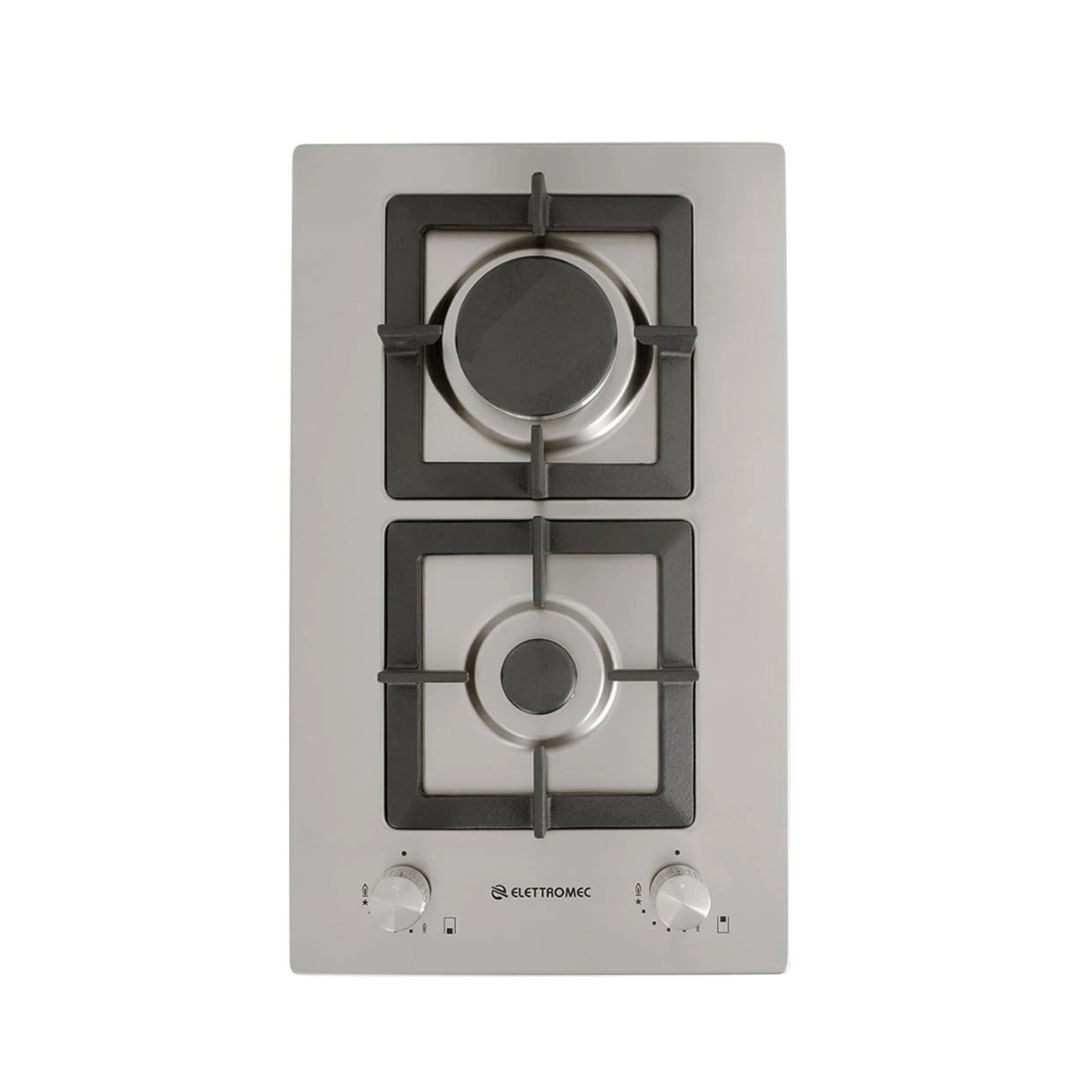 Cooktop a Gás Elettromec Quadratto 2Q Inox Bivolt DG-2Q-30-XQ-3ZEA
