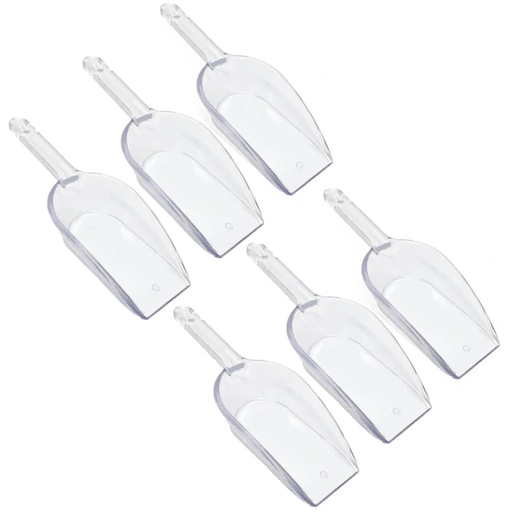 Kit 6 Colheres de Medição Pá Medidora Plástico Grãos Cereais Ração Multiuso Transparente