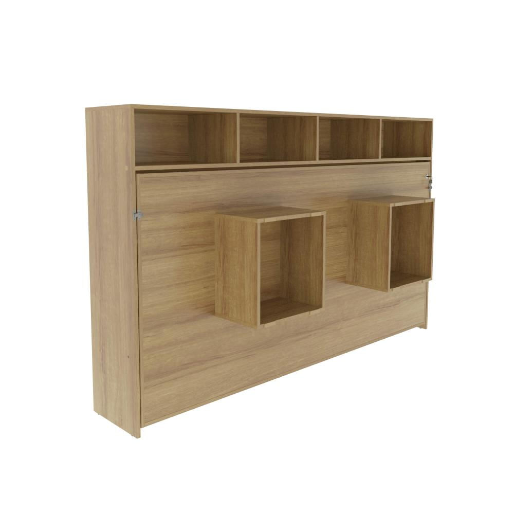 Cama Articulada Horizontal 94,5x195,8x121,6cm Solteiro Nichos Amêndoa CM8020 Tecnomobili