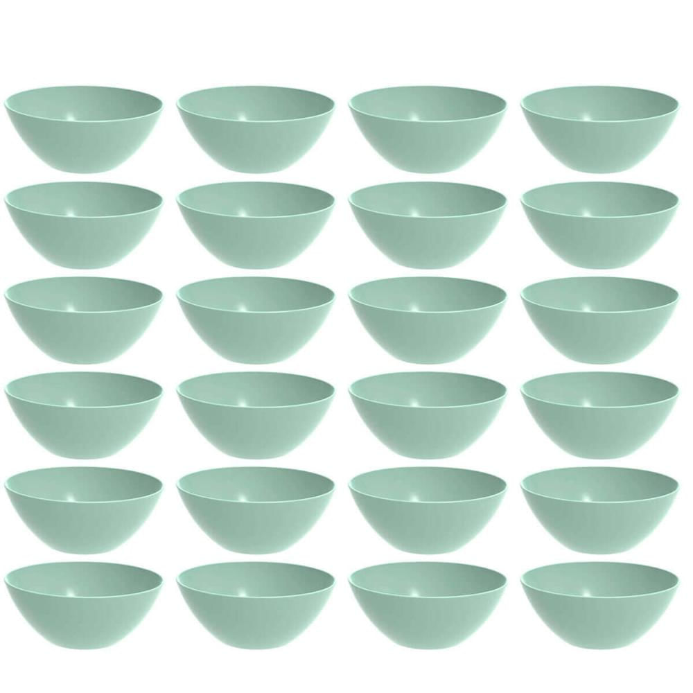Kit 24 Tigelas Redondas 2,3L Travessa Verde Menta Servir Salada Sobremesa Crippa