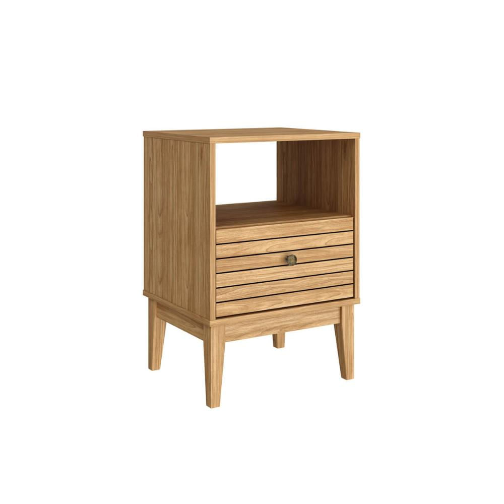 Mesa de Cabeceira com 1 Nicho e 1 Gaveta MDP Mel MB 1041 Movelbento