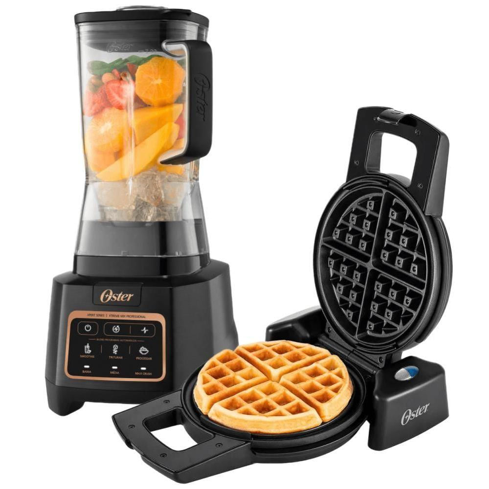 Kit Liquidificador Xtreme Mix E Máquina De Waffle Oster 110V