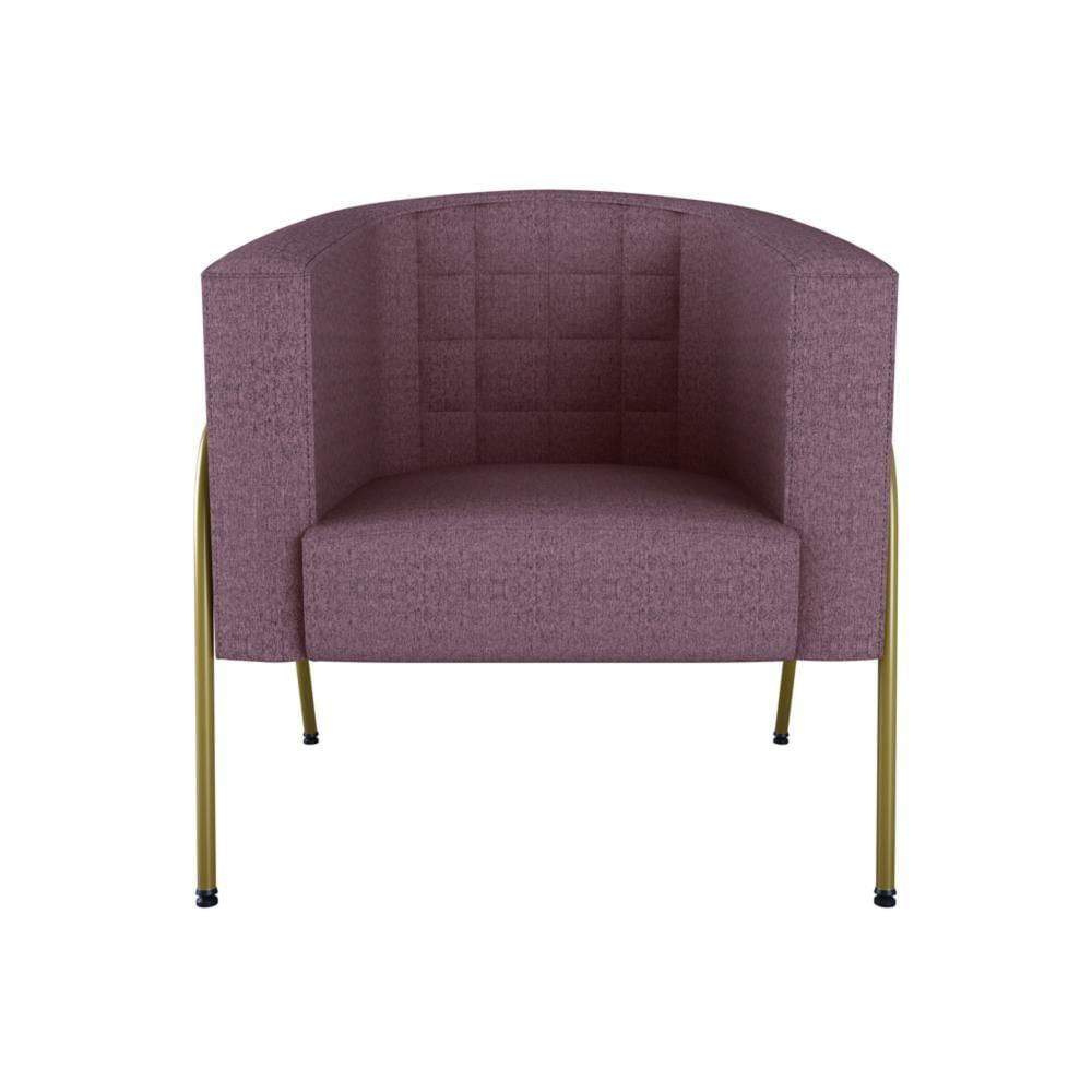 Poltrona Decorativa Base Em Metal Dourada Lisboa Genebra Matrix Genebra-dourada