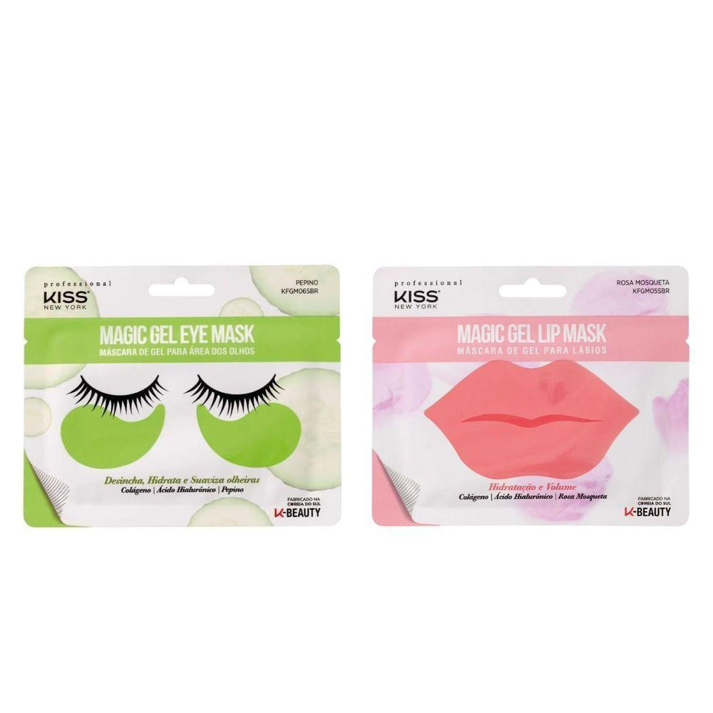 Kit Kiss Ny Máscara Magic Gel Para Olhos + Lábios