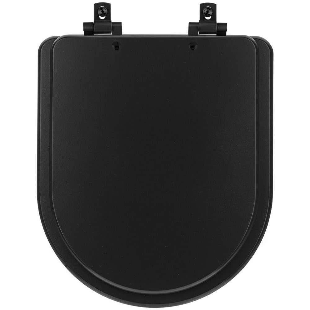 Tampa De Vaso Laqueado Com Amortecedor Smart Onix (preto Fosco) Para Bacia Celite Com Ferragem Preta