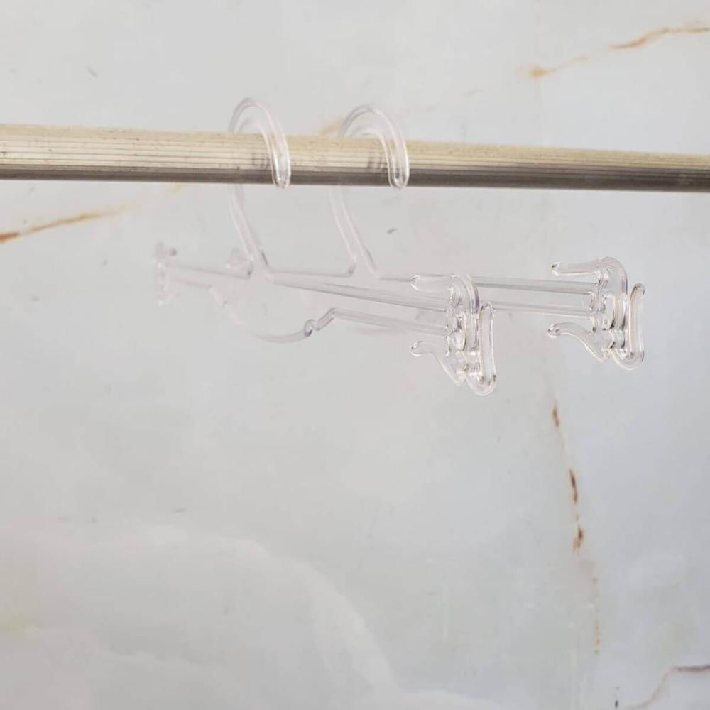 Kit 100 Cabides Expositores de Loja para Lingerie Encaixe para Alças Atacado Transparente