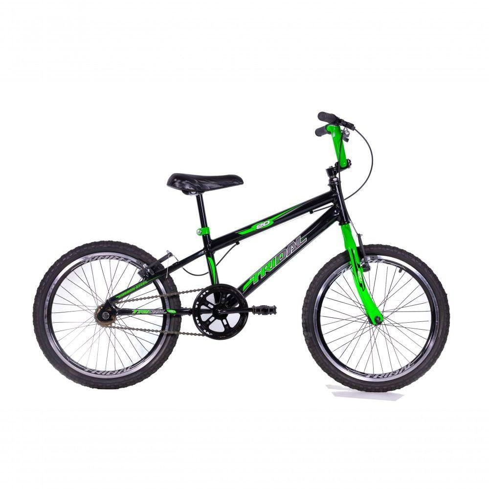 Bicicleta Infantil Aro 20 Bmx Carbon Steel Tridal Bike - Preto/verde