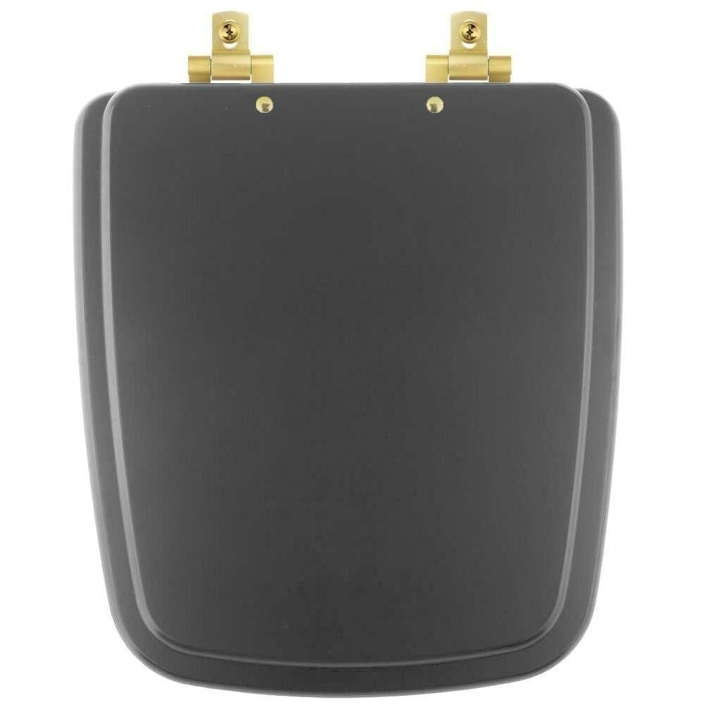 Tampa De Vaso Com Fechamento Lento Boss Onix (preto Fosco) Para Louça Incepa Com Ferragem Dourada