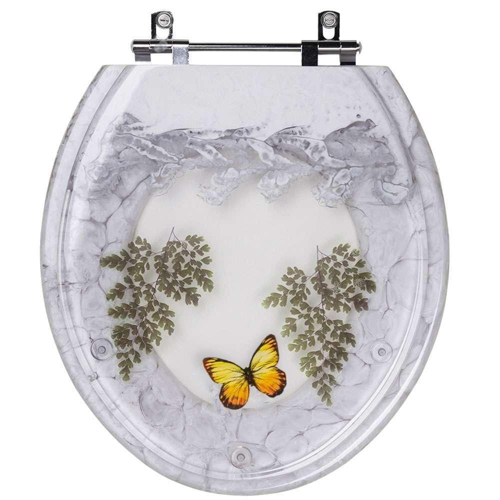 Tampa De Vaso Sanitário Decorado Colonial Branco Para Bacia Hervy