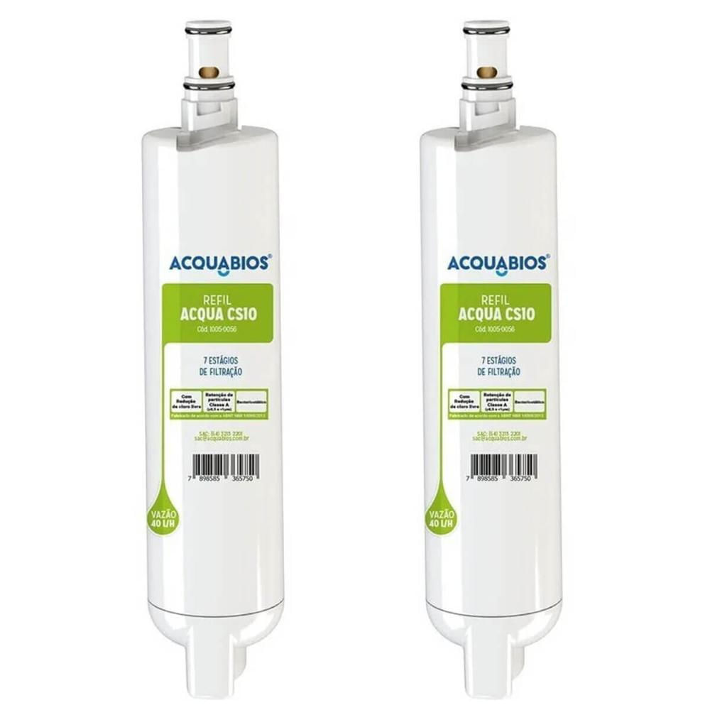 Kit 2 Refil Acqua Filtro Purificador de Água Elétrico CS10 Ultrafiltração Consul Facilite Acquabios