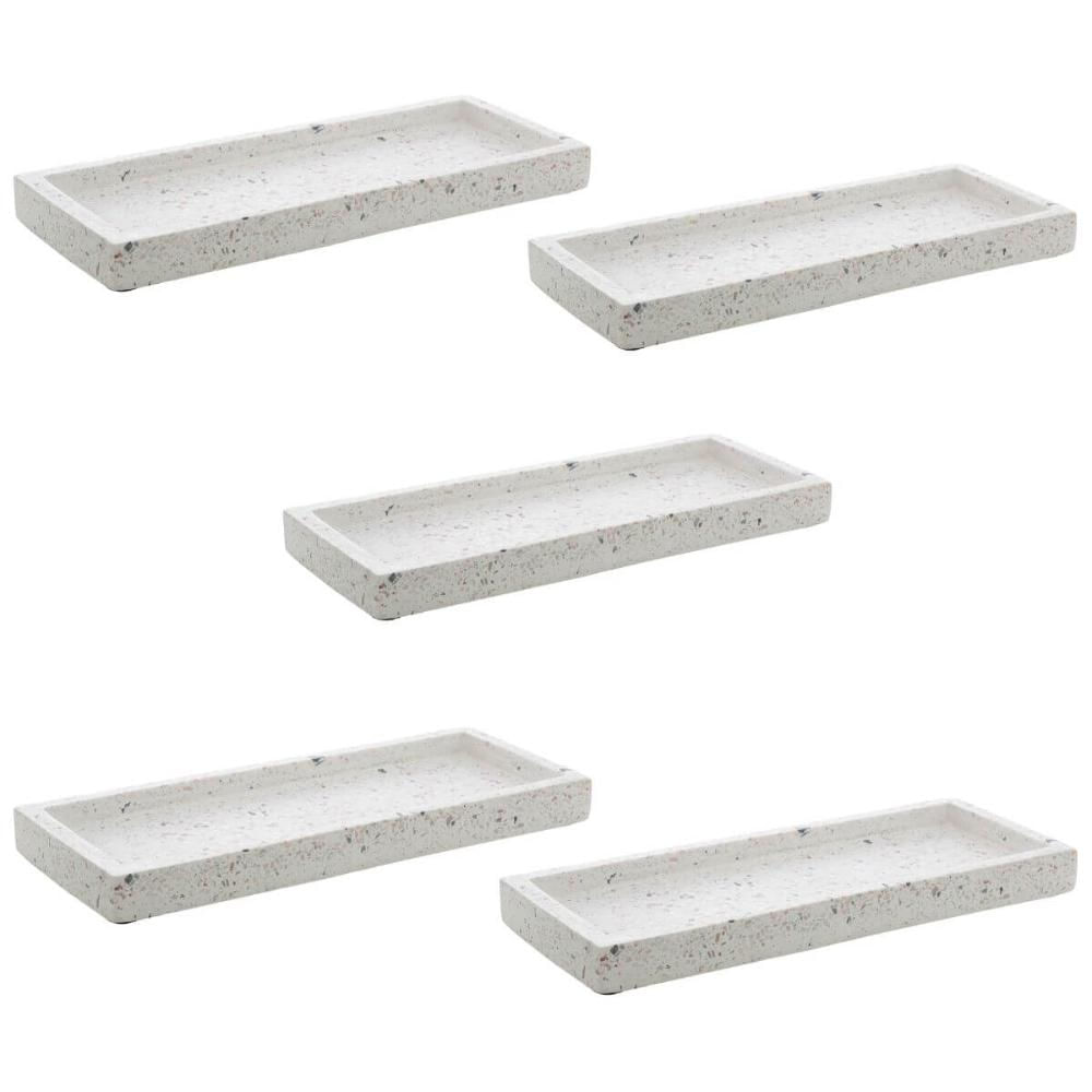 Conjunto 5 Bandejas de Mármore Terrazzo Lyor Retangular 25x1