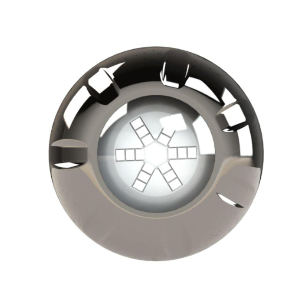 Refletor Power Led Em Inox 9w Rgb Iluminação Multicolorida Para Piscina Cabo 02 Metros - Luxpool
