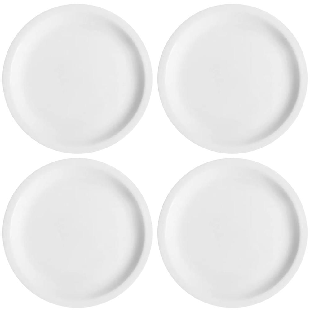 Conjunto 4 Pratos de Sobremesa em Porcelana 19cm Classe Única Iguaçu Germer Branco