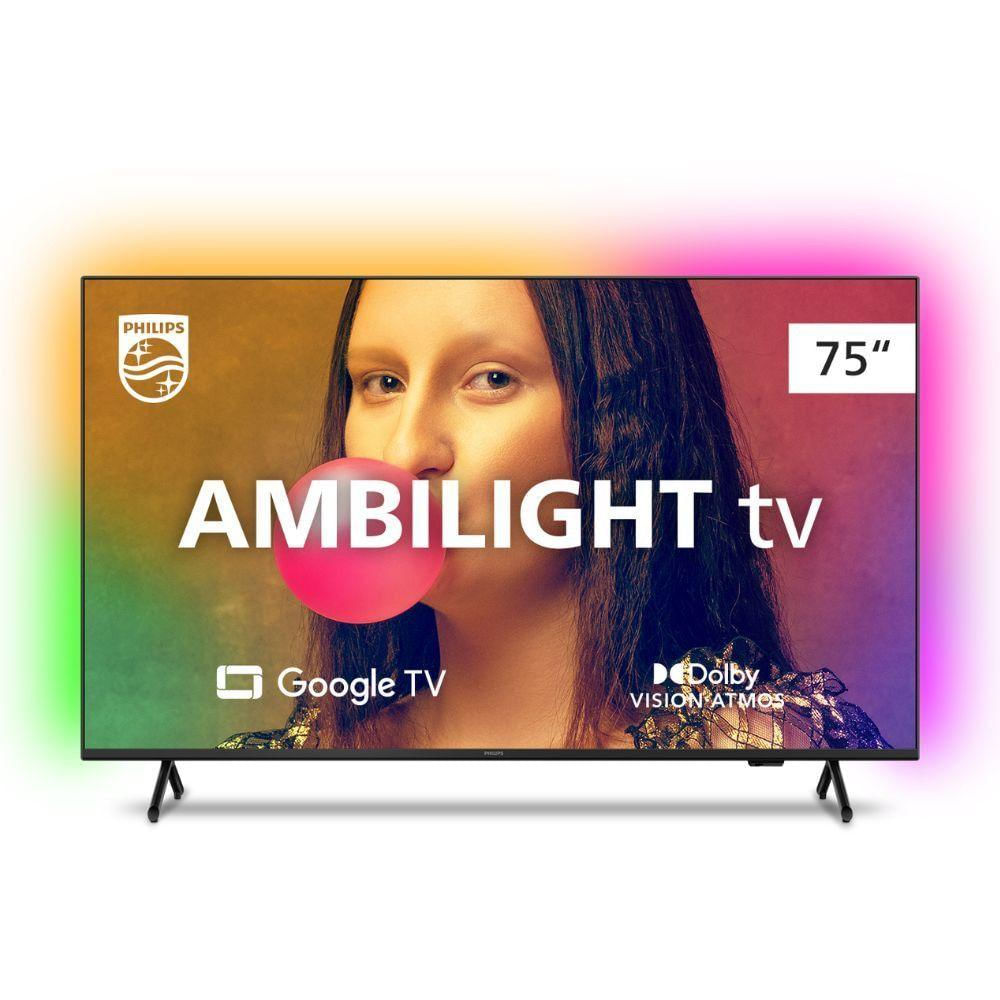 Smart TV 75 Philips 4K Ambilight Google 75PUG7908/78 Prata Bivolt