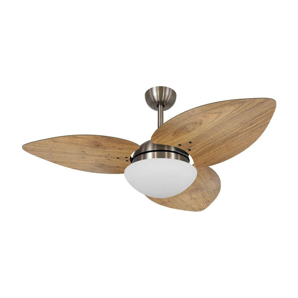 Ventilador De Teto Kovalski Bronze 3 Pás Rádica Freijó 127V