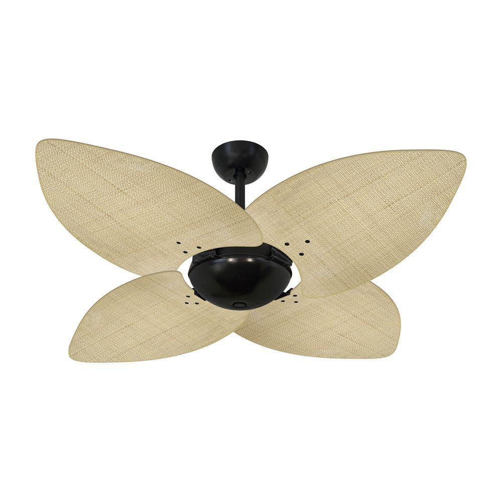 Ventilador De Teto Nero 4 Pás Palmae Natural 220V