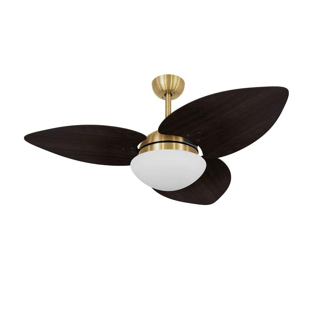 Ventilador De Teto Kovalski Dourado 3 Pás Tabaco 127V