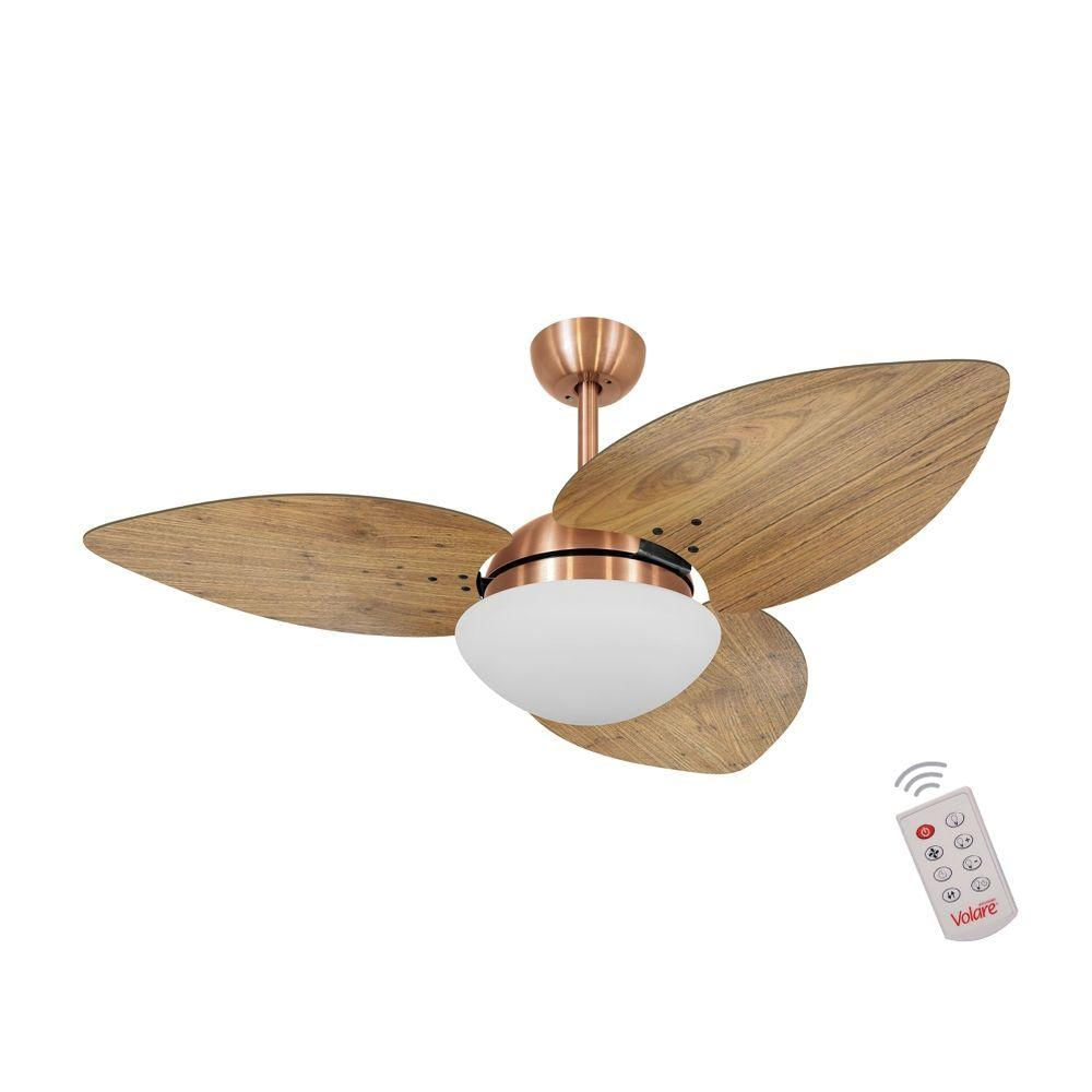 Ventilador De Teto Cobre 3 Pás Rádica127V C/ Controle