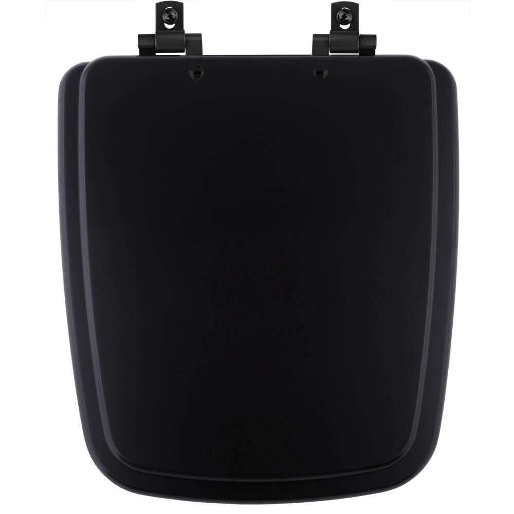 Tampa De Vaso Laqueado Com Amortecedor Boss Matte Black (preto Fosco) Para Bacia Incepa Com Ferragem Preta