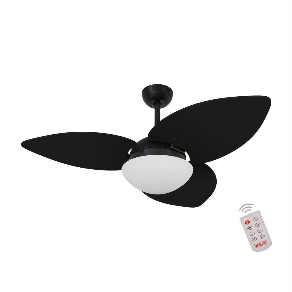 Ventilador De Teto Dormamu Nero 3 Pás Preto 220v C/ Controle