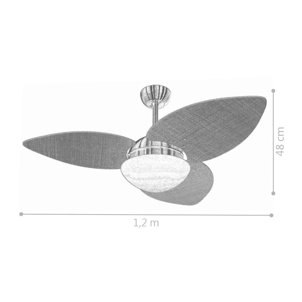 Ventilador De Teto Marrom 3 Pás Rádica 127v C/ Controle