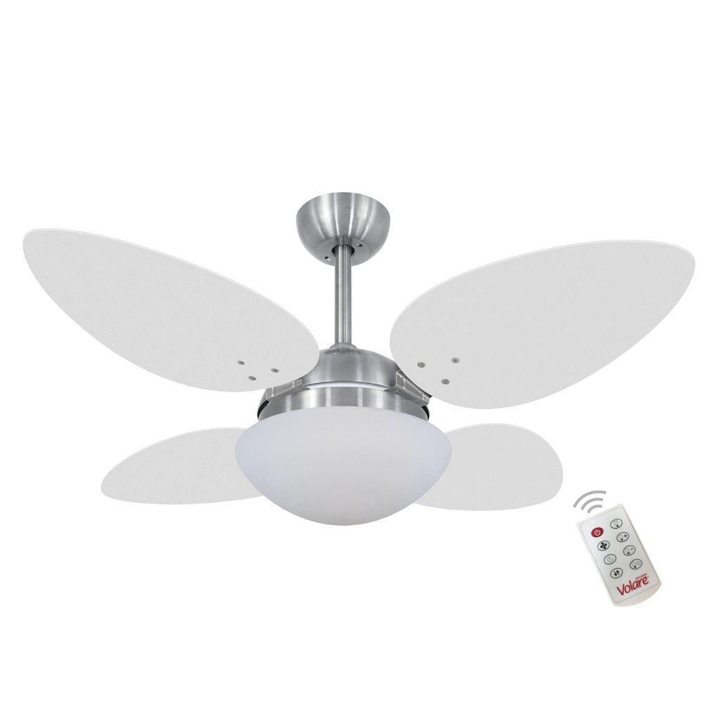 Ventilador Volare Petalo Quad Branco 127V E Controle Remoto