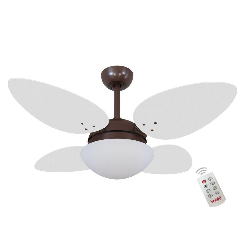 Ventilador Volare Petalo Quad Branco 127V E Controle Remoto