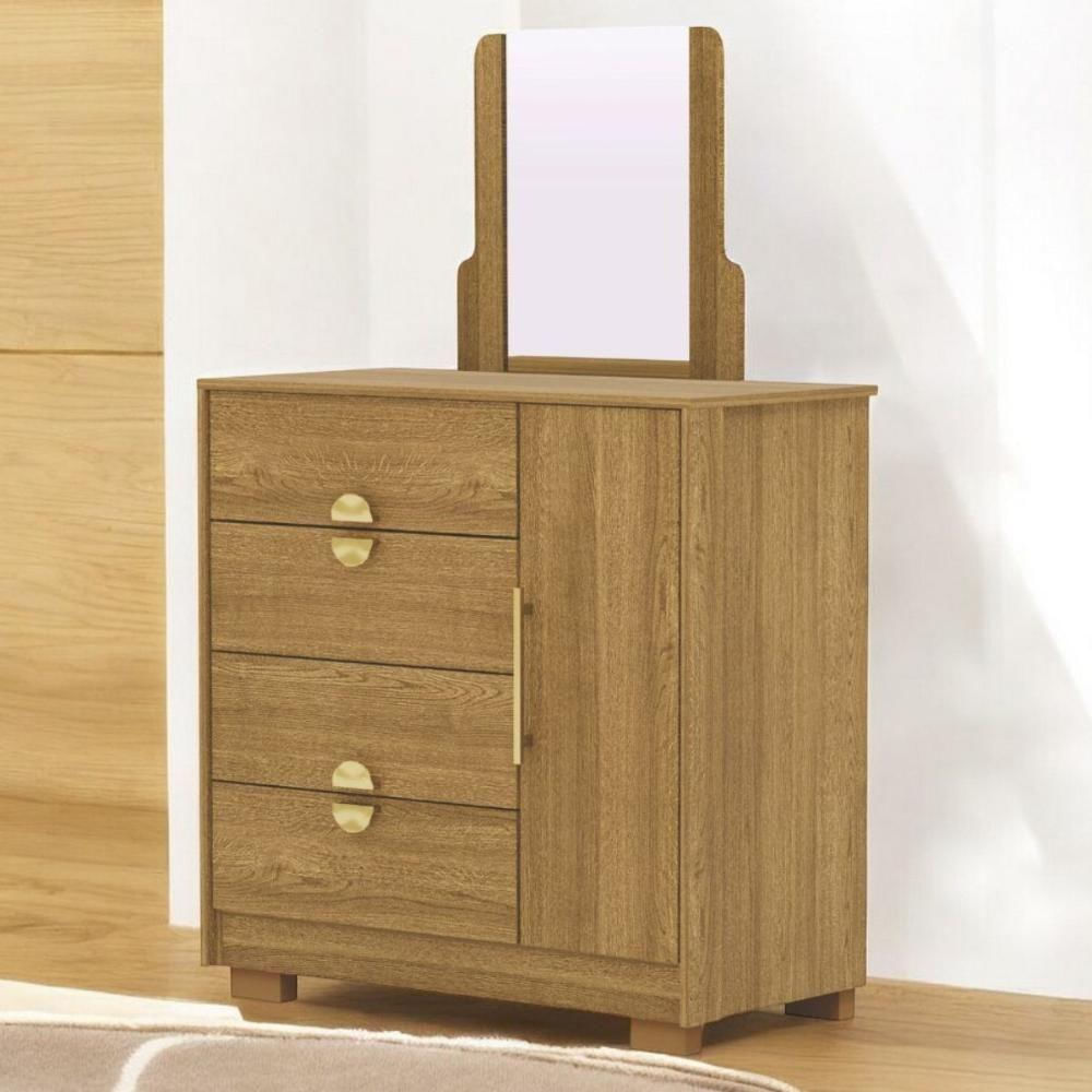 Cômoda Sapateira 4 Gavetas Espelho Paraguai Nature