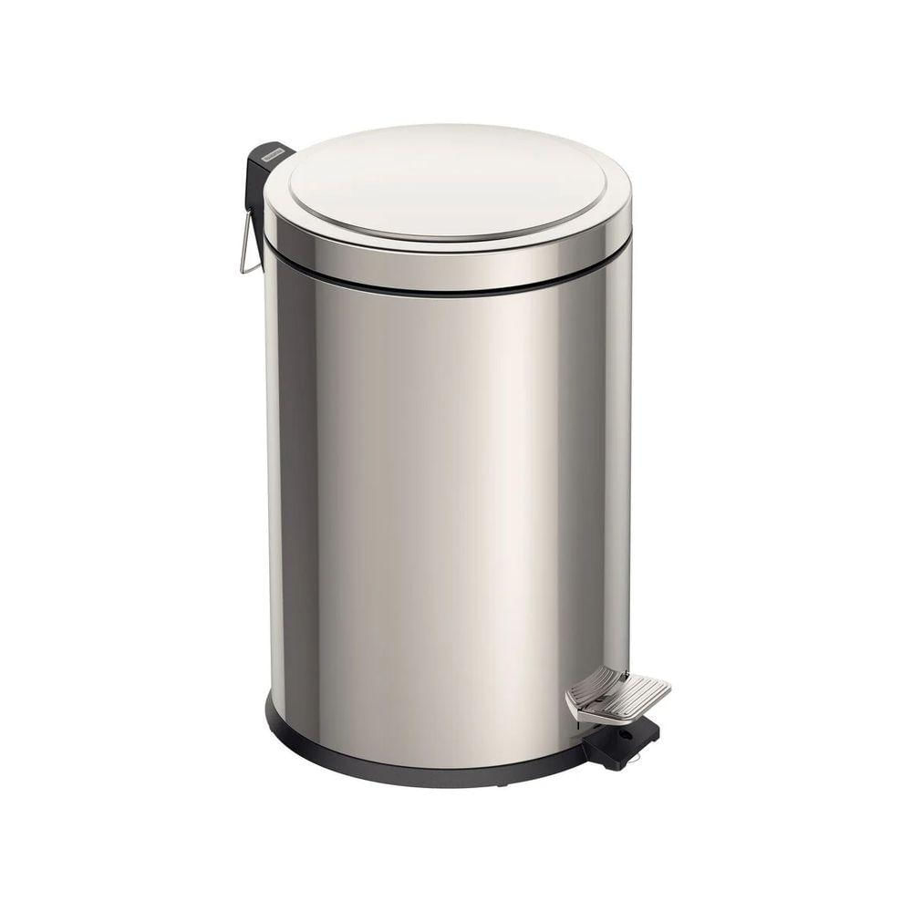 Lixeira Com Pedal Tramontina Brasil Em Aço Inox Com Balde Interno 20 L